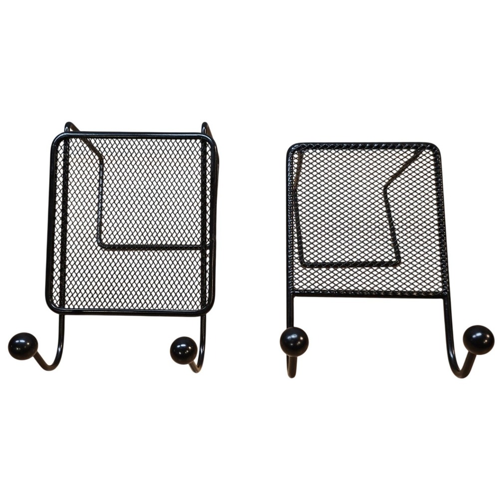 Two Black Mesh Metal‎ Office Phone Tablet Holder 4"